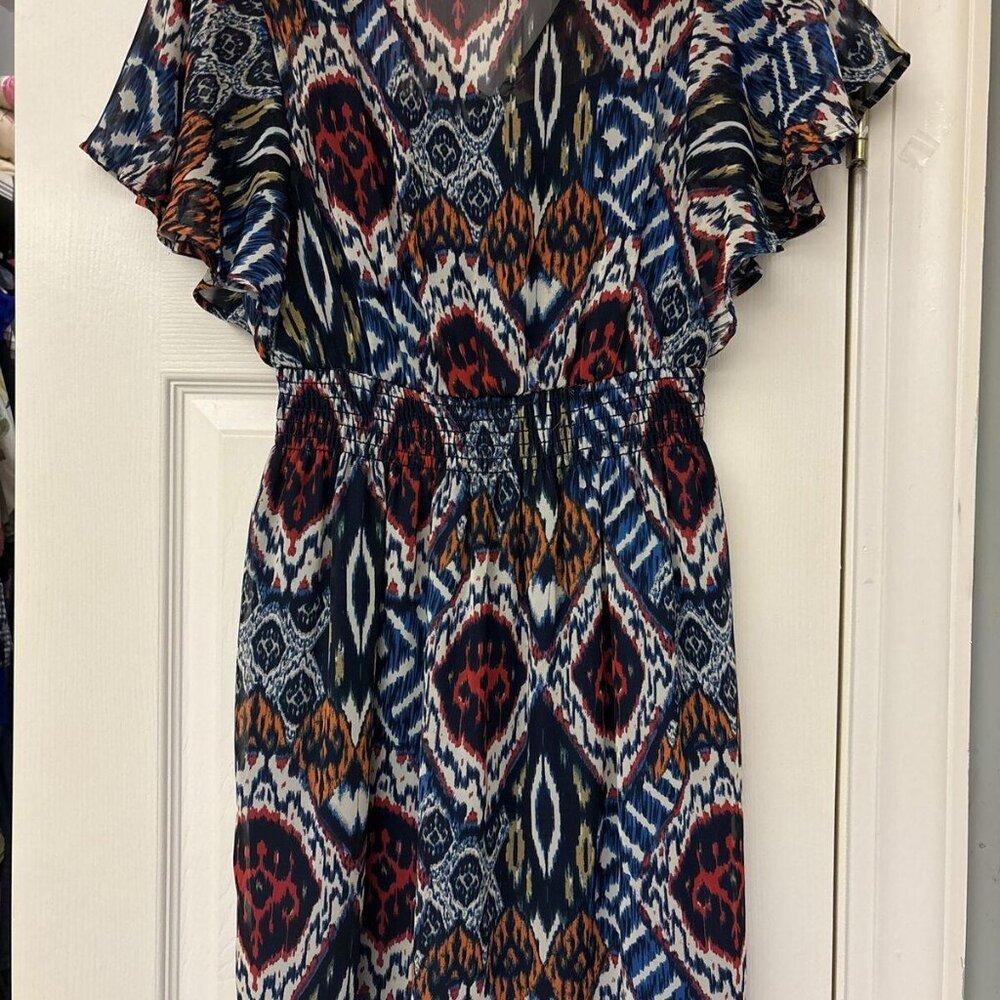 As You Wish Baby Doll Dress Womens MediumV-neck Knee Length Light Weight Boho - Picture 8 of 8